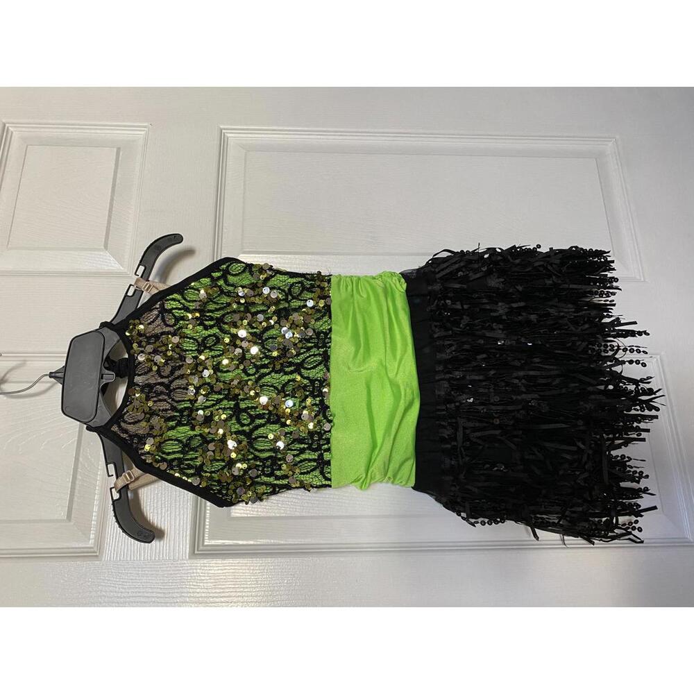 Kids' Dancewear Outfit with Sequin and Fringe Details